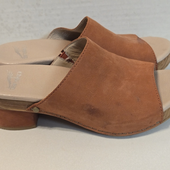 Dansko Maci Coral Orange Nubuck Suede Leather Slide Comfort Clogs Size 37. - Picture 9 of 11